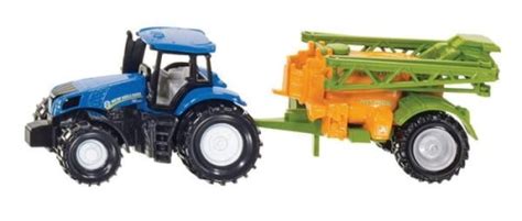 Zabawka ciągnik New Holland z opryskiwaczem polowym Siku