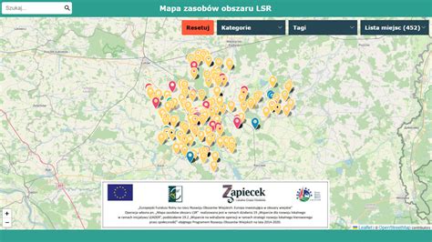 Mapa obszaru działania usług transportowych z zaznaczonym Zabierzowem i okolicznymi miejscowościami