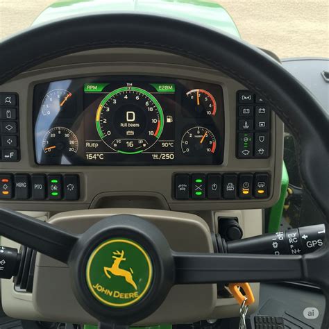 Dashboard of a Renault Ares tractor, showing gauges and indicators