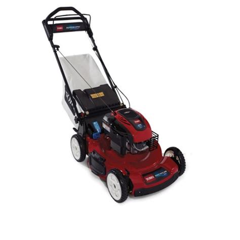 The Toro 20955 lawnmower in action, showing its robust design and ergonomic handle