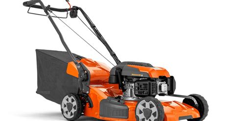 The Husqvarna LC 356V petrol lawnmower, showing its robust design and ergonomic handle