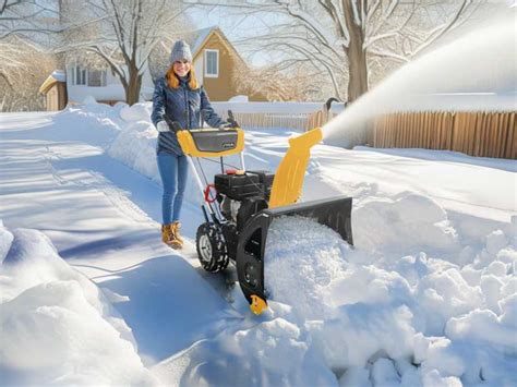 Thematic photo of STIGA ST 3256 P snow blower in action, clearing snow from a driveway