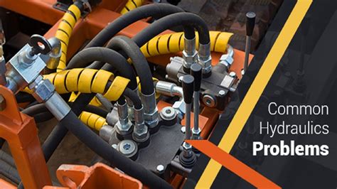 Infographics showing common hydraulic system problems in excavators