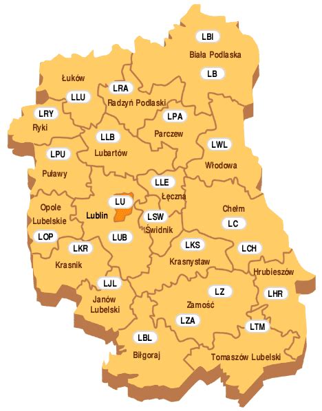 Mapa regionu lubelskiego z zaznaczoną lokalizacją Niepiekła w kontekście handlu maszynami rolniczymi