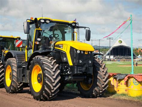 The newest Fastrac iCON tractor working in a field