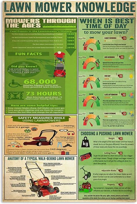 Infographic: Key features of a gasoline lawn mower