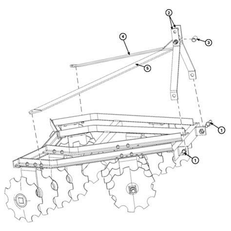 Technical drawing or schematic of Agro-Lift disc harrow frame construction