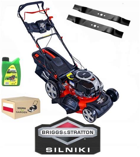 Infografika przedstawiająca funkcje i zalety kosiarki Sigma Garden Professional