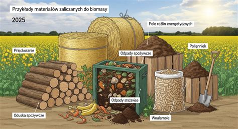 Infografika przedstawiająca różne kategorie odpadów rolniczych i ich przeznaczenie