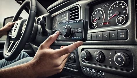 Photo: Modern electric trailer brake controller in a pickup truck dashboard