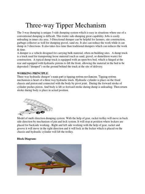 Diagram/scheme of a 3-way tipper mechanism