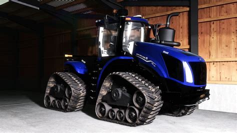 Obraz na płótnie przedstawiający ciągnik New Holland T9, zawieszony na ścianie