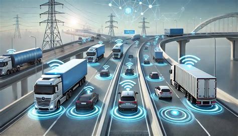 Wizualizacja ciągnika siodłowego elektrycznego lub wodorowego, symbolizującego przyszłość transportu
