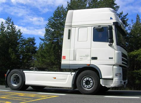 Thematic photo of a DAF XF95 truck on the road