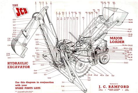 Technical diagram of a JCB loader engine or drivetrain