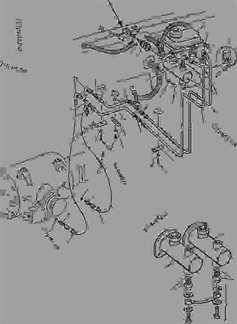Technical diagram of the brake system in a Komatsu WB93R excavator-loader