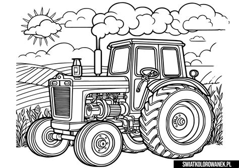 Traktor w szklarni podczas pracy, zbliżenie na koła i niewielkie rozmiary maszyny