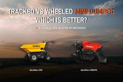 Infographic comparing wheeled and tracked mini dumpers