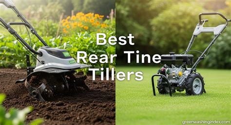 Infographic comparing front and rear tine tillers, showing applications and mechanisms