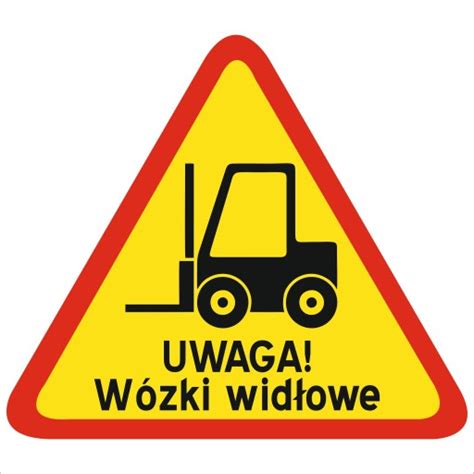 Znak ostrzegawczy: zagrożenie przewróceniem wózka widłowego