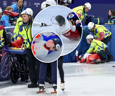 Kolizja na torze short tracku z udziałem Kamili Sellier, moment upadku