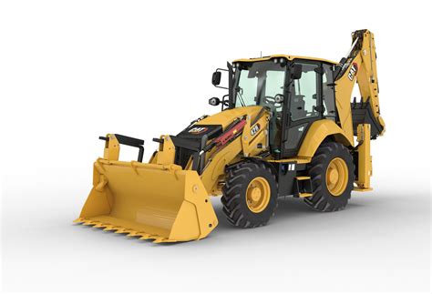 Infographic showing various attachments for Cat 428 backhoe loader