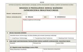 Wniosek o przedłużenie uprawnień UDT (przykładowy formularz)