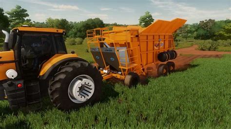 Zrzut ekranu z Farming Simulator 17 przedstawiający sadzarkę do trzciny cukrowej