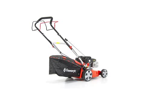 Thematic photo of a Faworyt lawnmower in a well-maintained garden