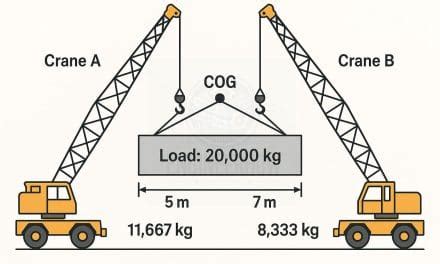 Infographic showing crane lifting calculations