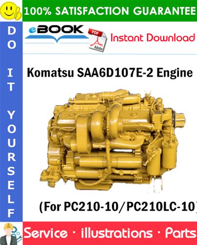 Infographics showing the Komatsu SAA6D107E-2 engine