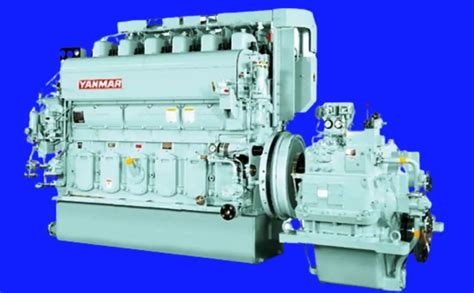 Thematic photo of a Yanmar marine diesel engine installed in a yacht engine room