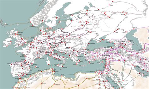 mapa szlaków handlowych między Polską a Egiptem