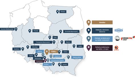 Mapa oddziałów serwisowych Linde w Polsce