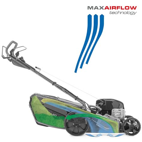 Diagram illustrating the MaxAirflow technology in AL-KO mowers