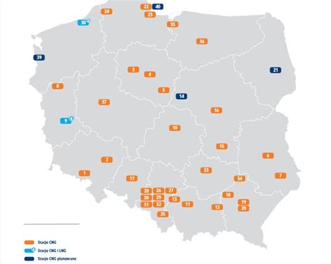 mapa stacji tankowania LNG/CNG w Europie