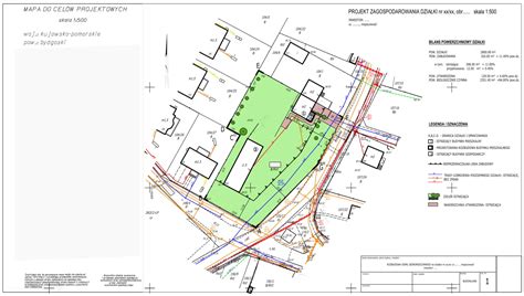 mapa poglądowa z oznaczeniem terenu leśnego i placu budowy
