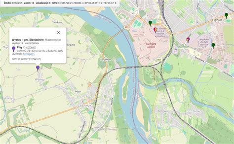 Mapa przedstawiająca lokalizację usług budowlanych i ziemnych w gminie Żórawina i okolicach