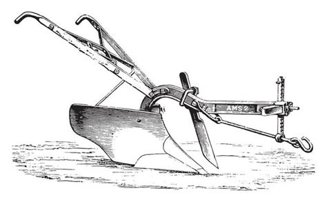 Illustration of a plow with longitudinal adjustment