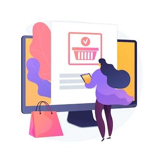 Ilustracja przedstawiająca proces zakupów online z opcją szybkiej i darmowej dostawy