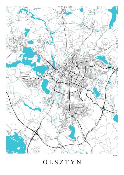 Mapa historyczna okolic Olsztyna z zaznaczoną wsią Bukowno