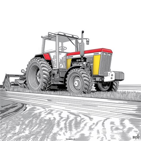 Ilustracja przedstawiająca traktor Same w polu, podkreślająca jego solidną konstrukcję.
