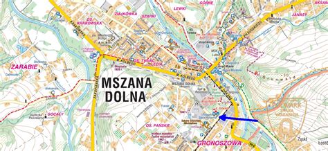 mapa regionu Mszana Dolna z oznaczeniem obszarów rolniczych