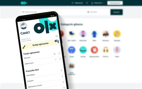 Interfejs użytkownika serwisu OLX z opcją zapisu wyszukiwania