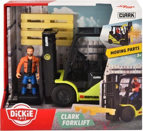 Zdjęcie modelowe wózka widłowego Dickie Playlife Clark Forklift z dołączonymi akcesoriami