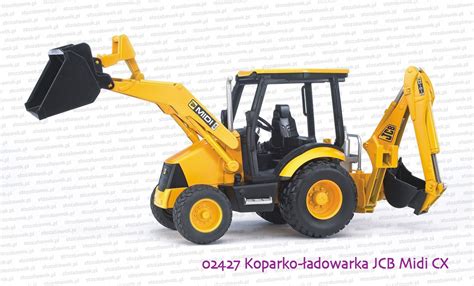 Zabawka koparko-ładowarka Bruder z gumowymi kołami i widocznymi detalami