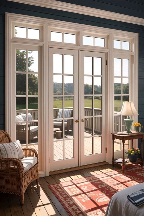 Thematic photo of French doors connecting an interior to a garden