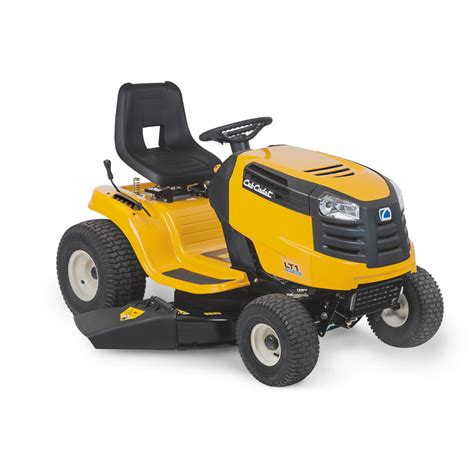 Schemat techniczny traktora Cub Cadet LT1 NS96 przedstawiający umiejscowienie silnika, agregatu tnącego oraz system wyrzutu bocznego