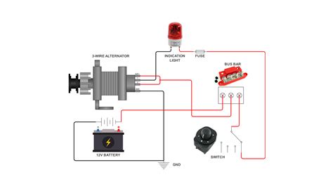 Technical diagram of a PTO-driven alternator setup for a sprayer