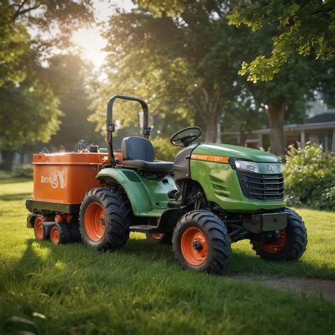 Photo of a battery-powered garden tractor